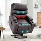 preview thumbnail 9 of 52, EROMMY Oversized Power Lift Recliner with Massage & Heat – PU Leather Chair with Pockets, Cup Holders & USB Port Brown - Variant 2
