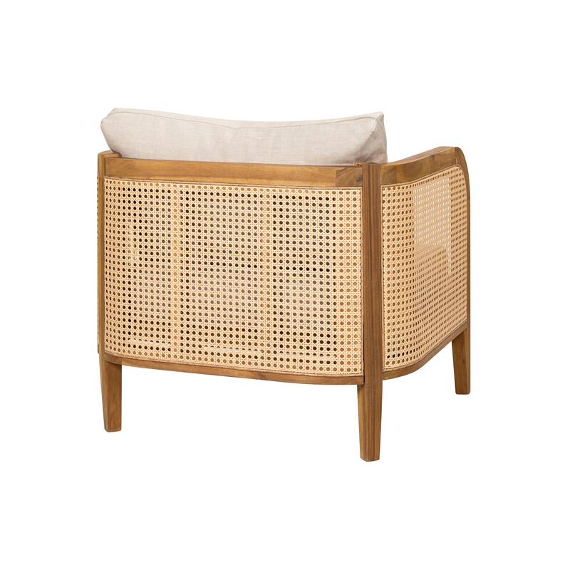 Christopher Knight Home - Isabella Outdoor Patio Acacia Wood Wicker Armchair with Cushions