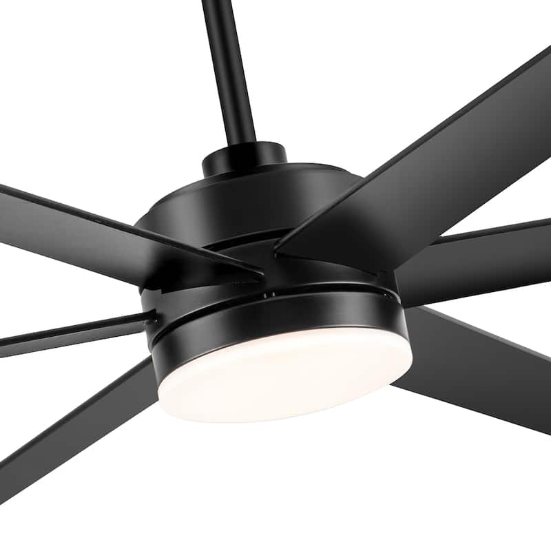 65 Inch Gold/Black LED Ceiling Fan with Light and Remote(6-Blade)