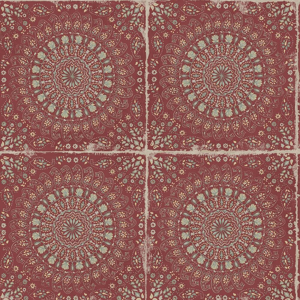 Seabrook Designs Boho Rhapsody Mandala Boho Tile Unpasted Wallpaper