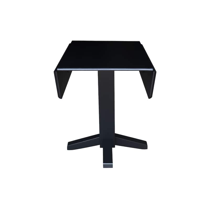 36 in. Solid Wood Square Dual Drop Leaf Dining Table