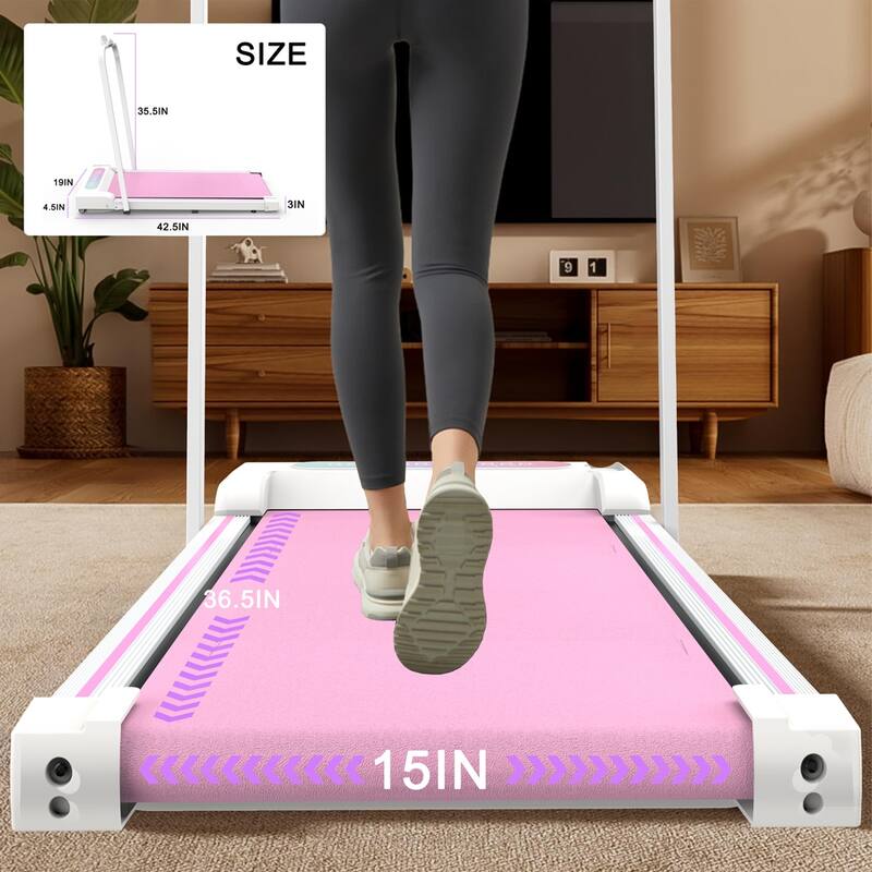 Under Desk Treadmill,Walking Pad, 2 in 1 Portable Treadmill with Handle Remote Control LED Display, Walking Jogging Machine