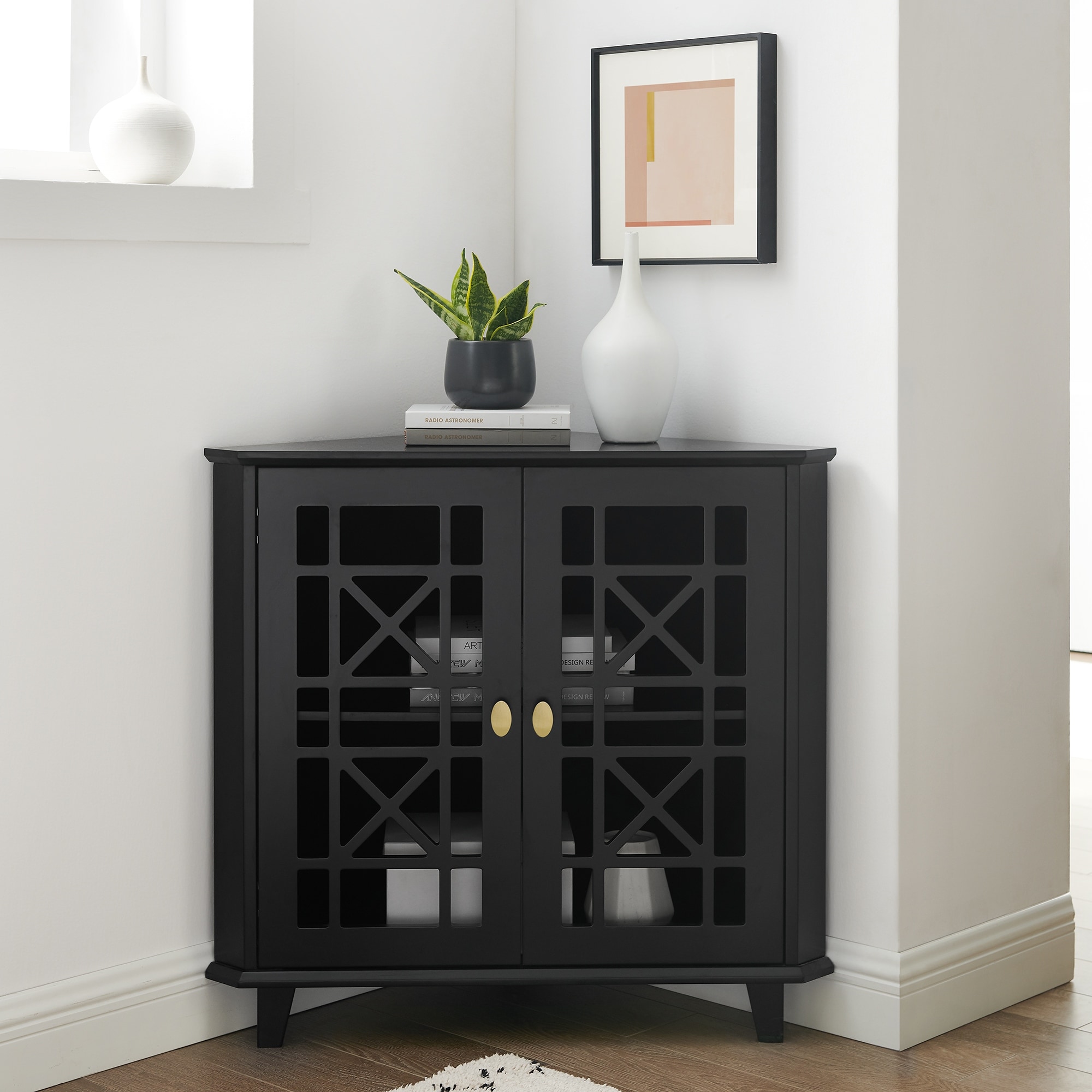 Middlebrook Loches 32 inch Fretwork Corner Cabinet On Sale Bed