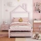 preview thumbnail 10 of 52, Metal Platform Bed,House-Shaped Headboard Design,twin size trundle