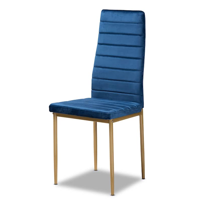 Armand Modern Glam and Luxe Fabric and Metal Dining Chair Set (4PC)