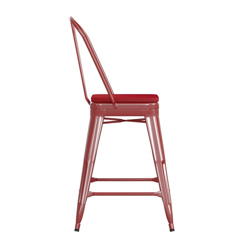All-Weather Commercial Counter Stool with Removable Back & Poly Resin Seat