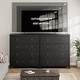preview thumbnail 5 of 18, Rattan Dresser Storage Cabinet for Bedroom Living Room, Black