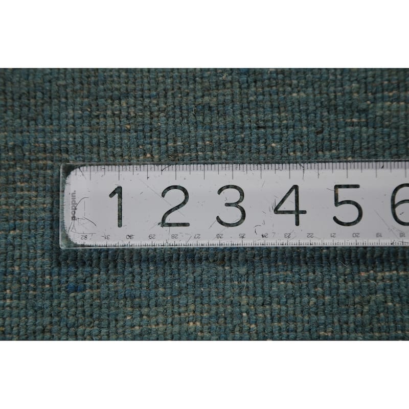 Blue Gabbeh Modern Rug Handmade Wool Carpet - 3'3" x 4'10"
