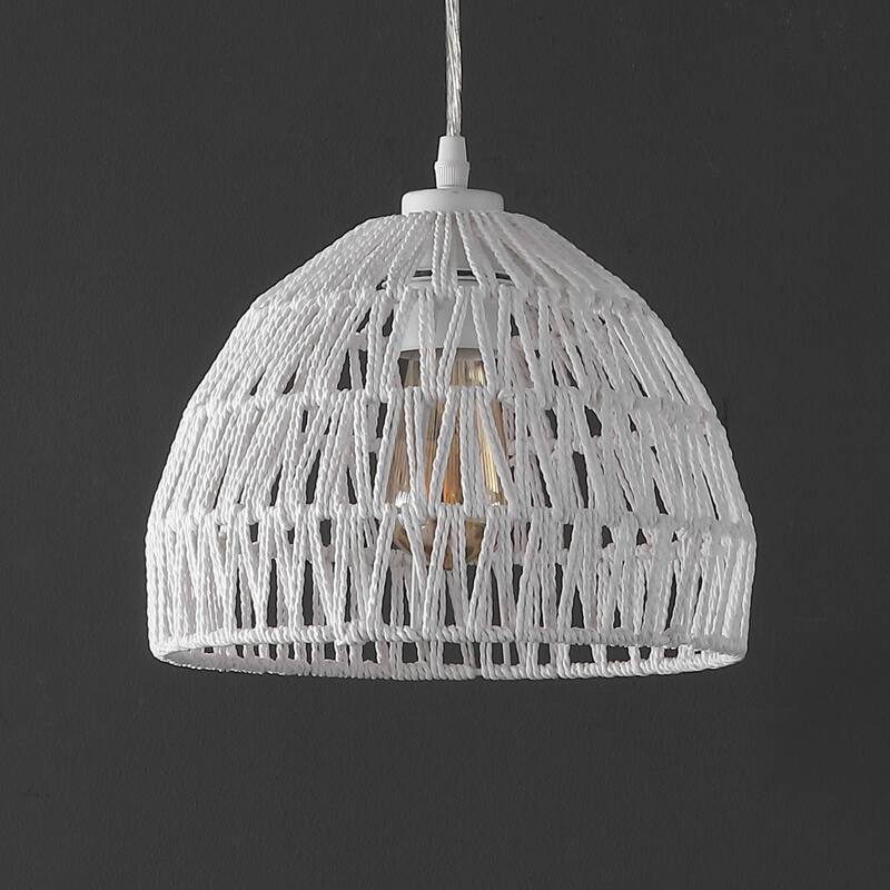 Jigu 1-Light Woven Rattan/Iron LED Pendant, by JONATHAN Y