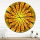 preview thumbnail 8 of 8, Designart 'Bright Yellow Fractal Flower on Green' Oversized Modern Wall CLock
