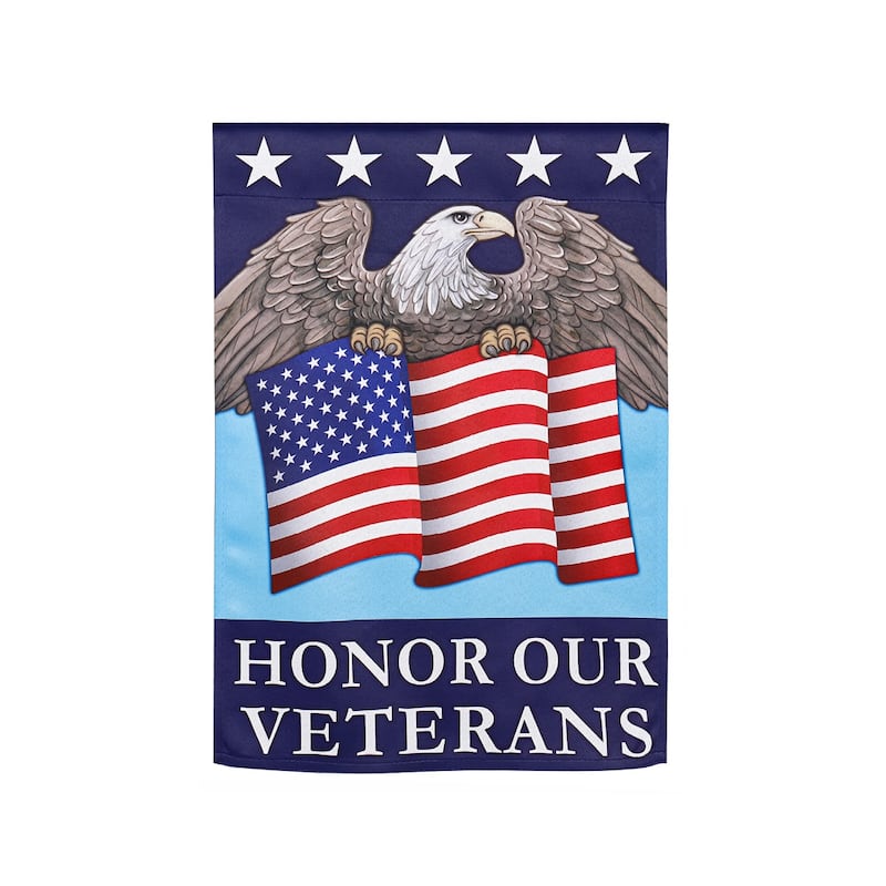 Honor Our Veterans Suede Garden Flag