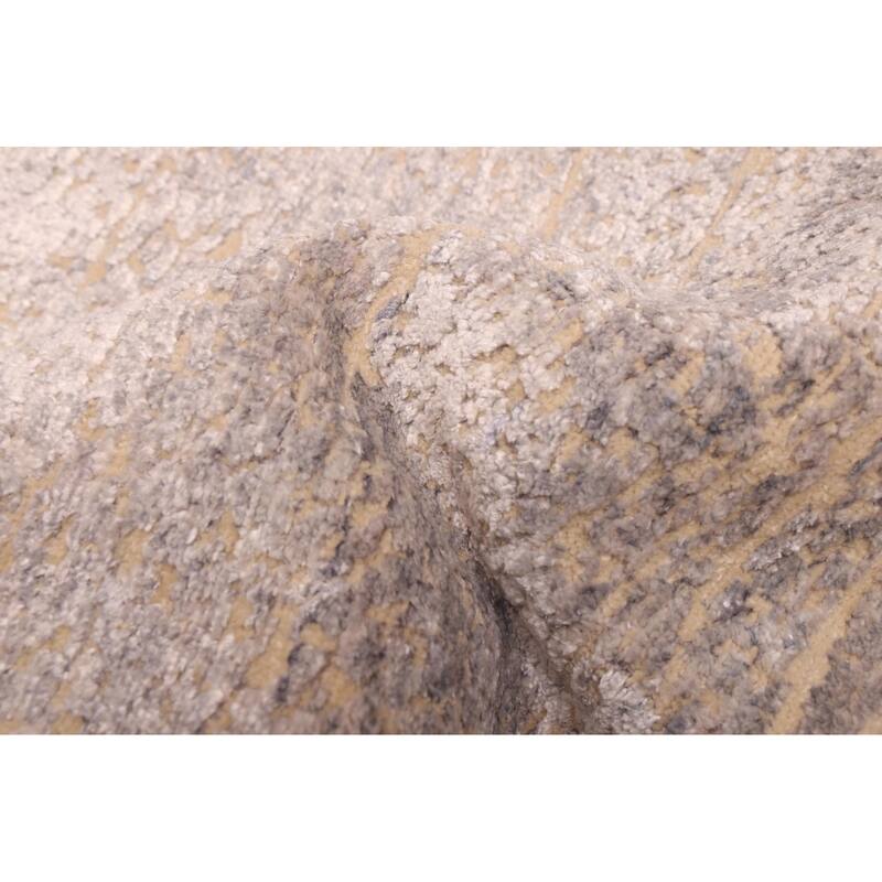 ECARPETGALLERY Hand-knotted Legacy Grey Silk, Wool Rug - 2'6 x 9'7