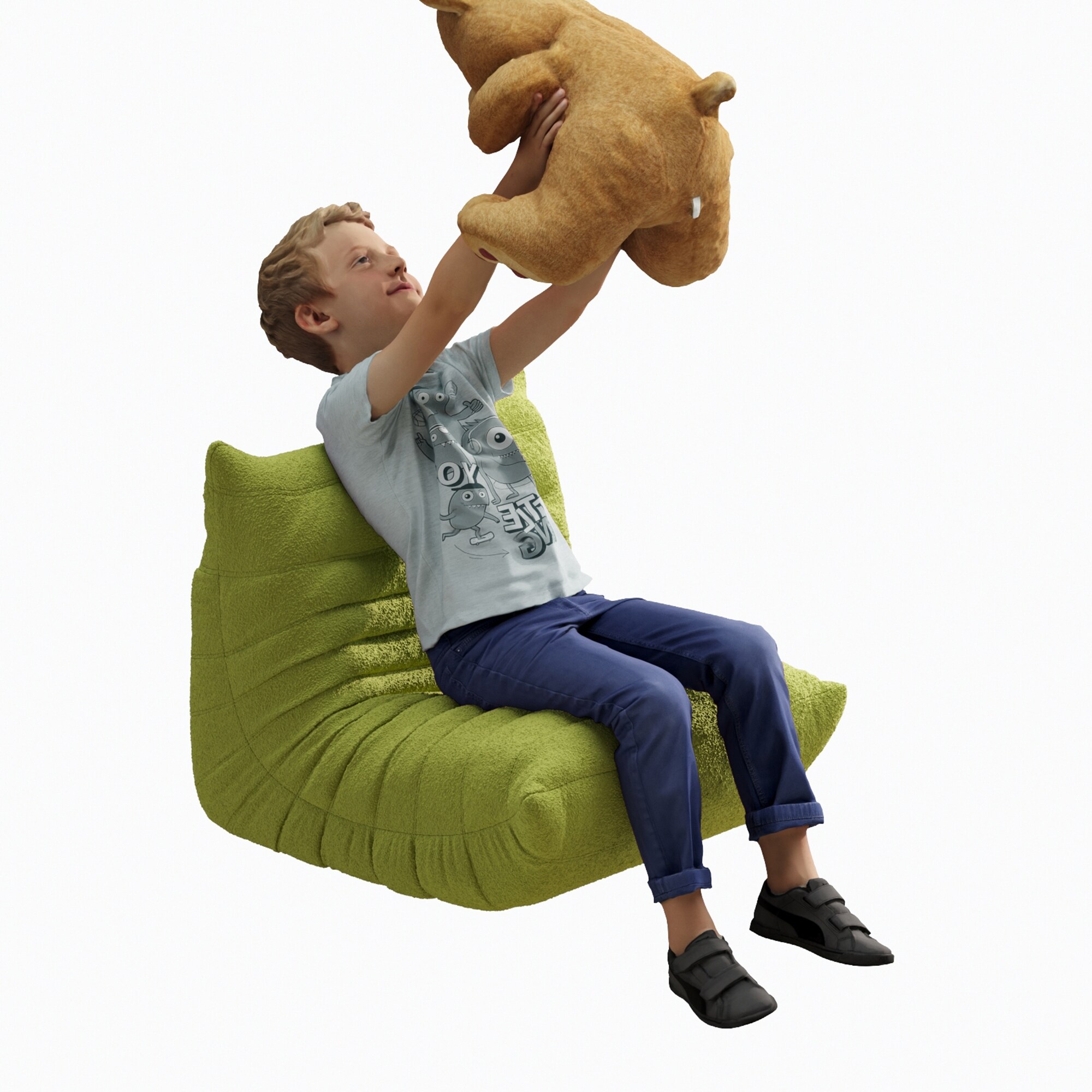 Children Wrinkles Lazy Single seat Sofa Armless Floor Couch Chair