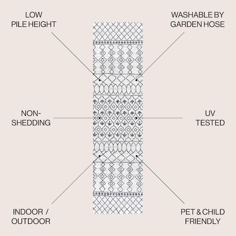 JONATHAN Y Nokat Tribal Bohemian Indoor/Outdoor Area Rug