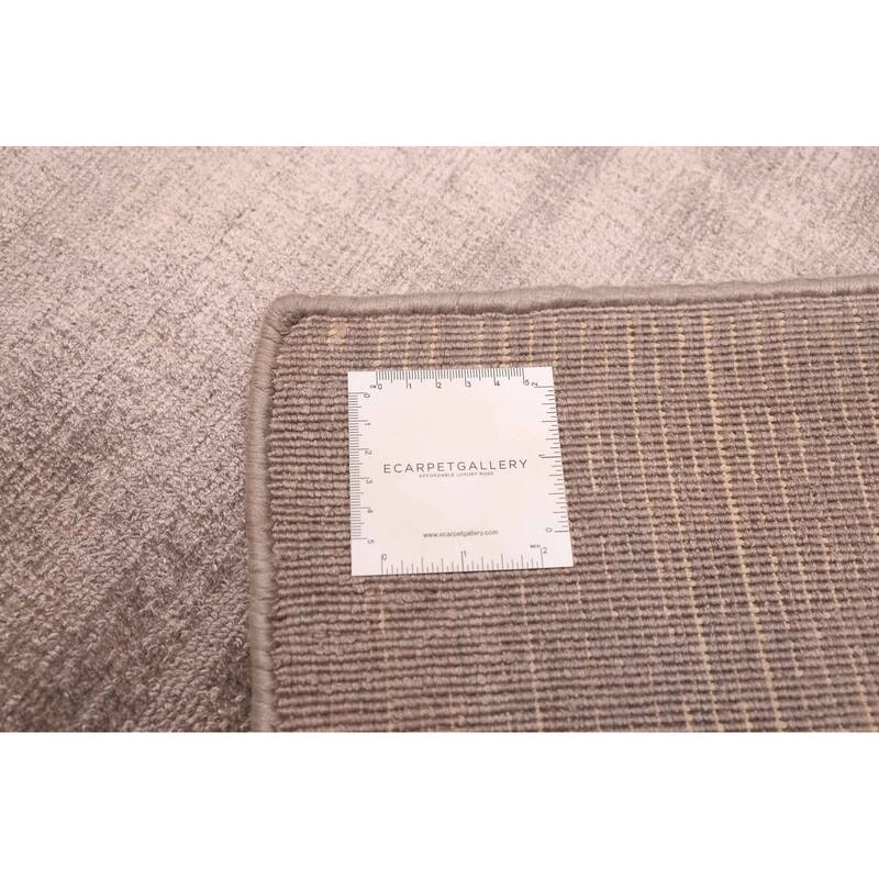 ECARPETGALLERY Hand Loomed Loreto Grey Viscose Rug - 5'1 x 7'3