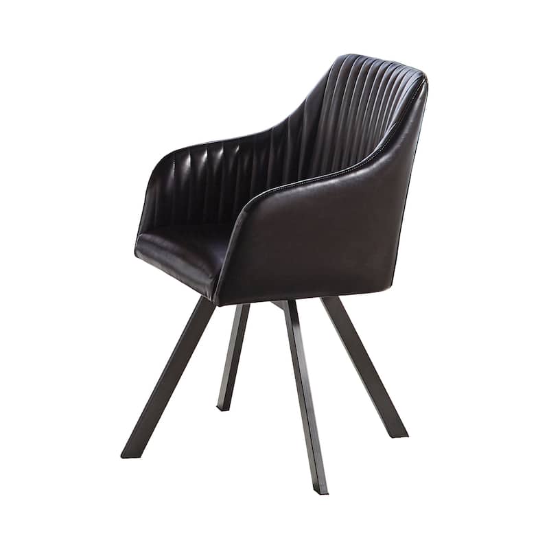 Vallerina Black and Gunmetal Sloped Arm Swivel Chair (Set of 6)