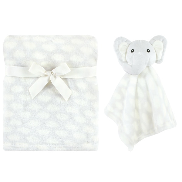 slide 1 of 1, Hudson Baby Plush Blanket with Security Blanket, Elephant Cloud, One Size - Elephant Cloud - One Size One Size - Elephant Cloud