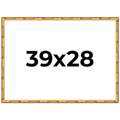 39x28 Frame Gold Bamboo Picture Frame Modern Photo Frame Includes UV Acrylic Shatter Guard Front Acid Free Foam Backing Board