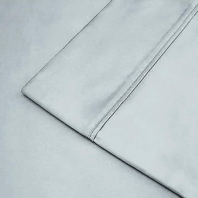 Authentic Hotel and Spa 100% Cotton 400 TC Solid Sateen Sheet Set - Sky - Queen
