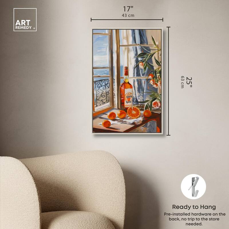 Orange Aperol by the Sea Canvas by Art Remedy