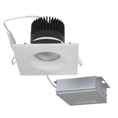 12W LED DW Downlight Gimbaled 3.5 in 3000K 120V Sq Remote Driver White