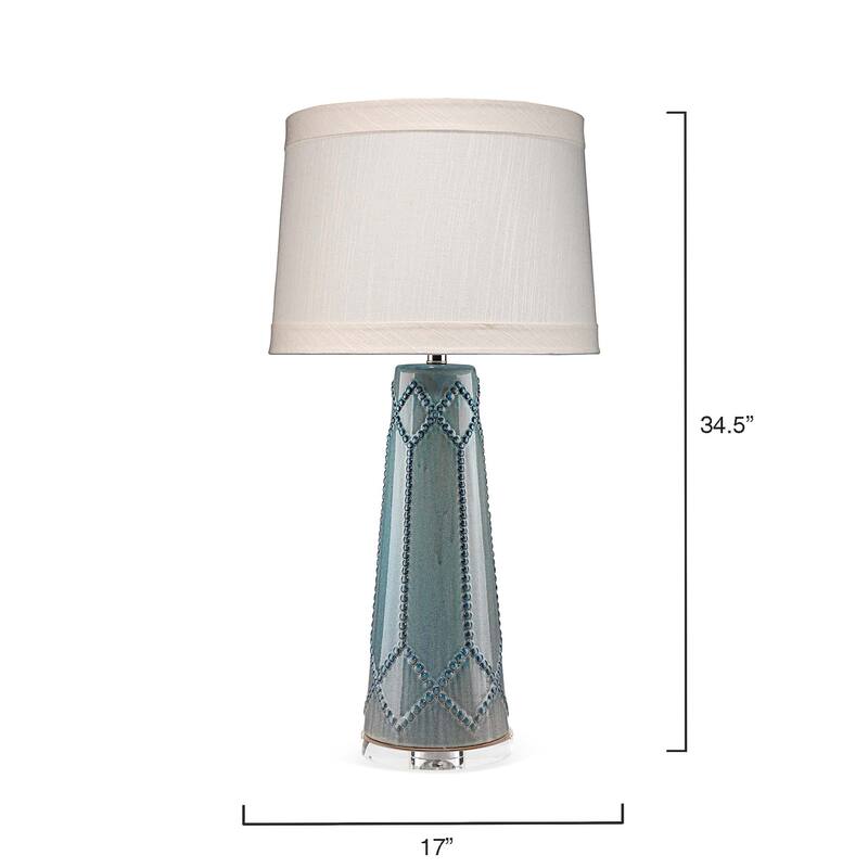 Jamie Young Hobnail Ceramic Table Lamp with Linen Shade