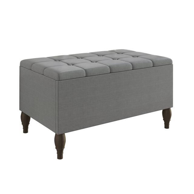 CraftPorch 2 Piece Bedroom Set in Transitional Linen Button Tufted Upholstered Bed