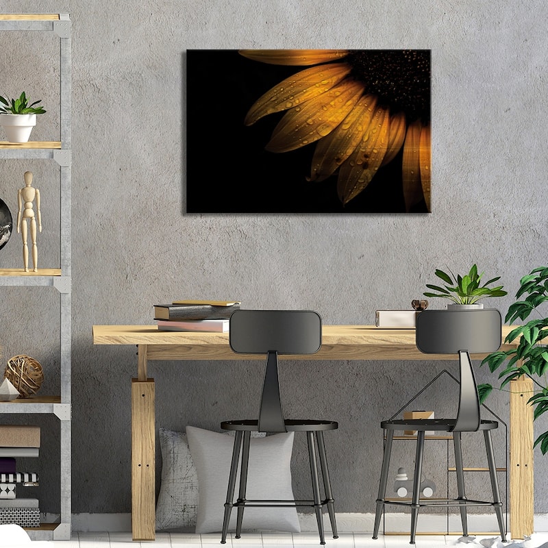 Sunflower Detail II Print On Wood by Brian Carson - Multi-Color
