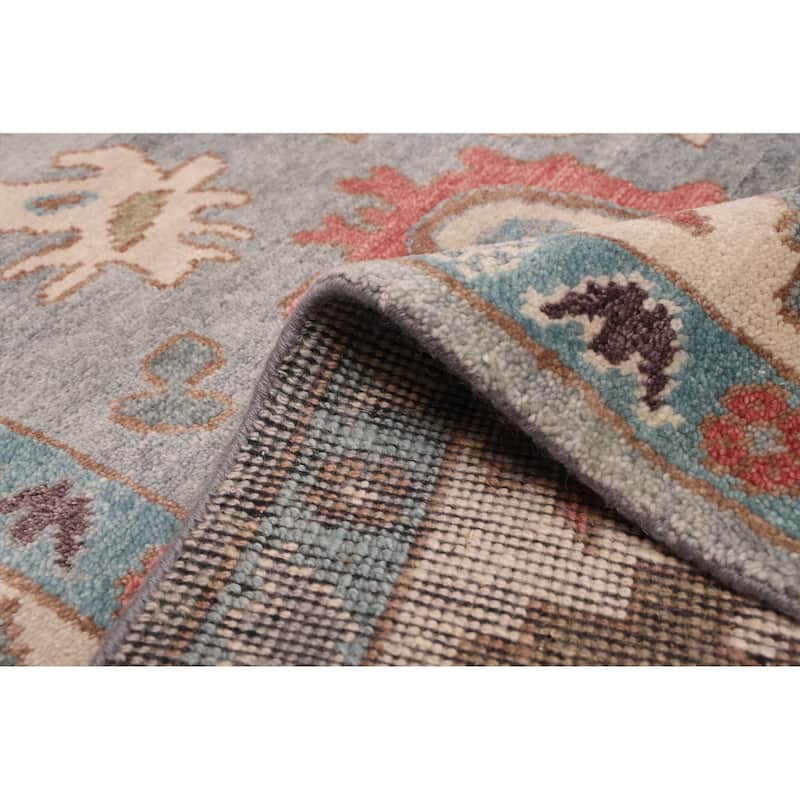 ECARPETGALLERY Hand-knotted Modern Oushak Grey Wool Rug - 7'11 x 9'8