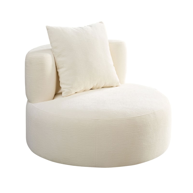 Modern 2 in 1 Sectional Curved Rotatable Sofa Couch, Swivel 360° Comfy 4-Seat Upholstered Sofa