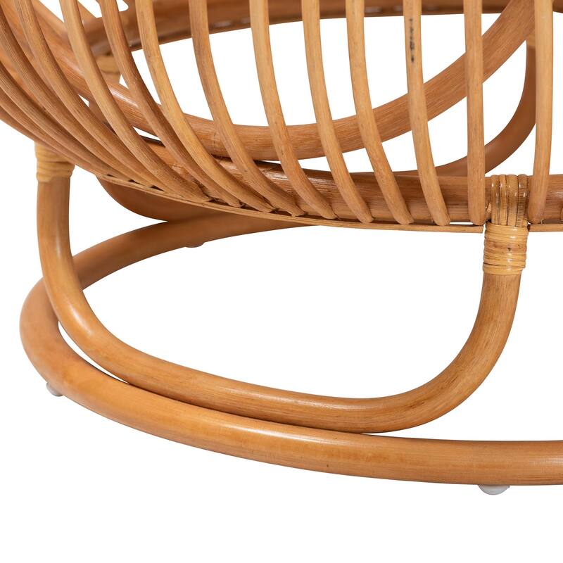 Adeola Round Lantern-Shaped Rattan Coffee Table - Handcrafted Coastal Boho Style Centerpiece for Living Room, Den, or Sunroom