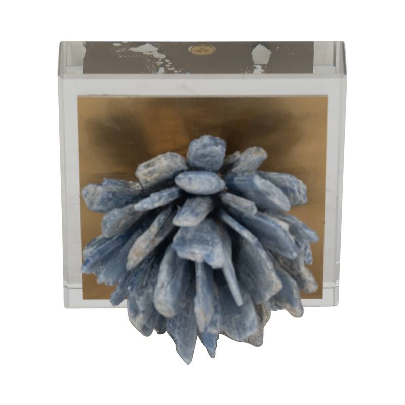 Sagebrook Home Julia Blue Stone Crystal Block, Perfect for Decor