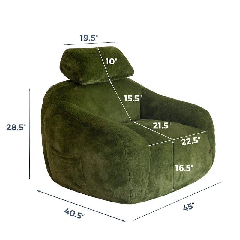 Giant Bean Bag Sofa Chair with a Pillow