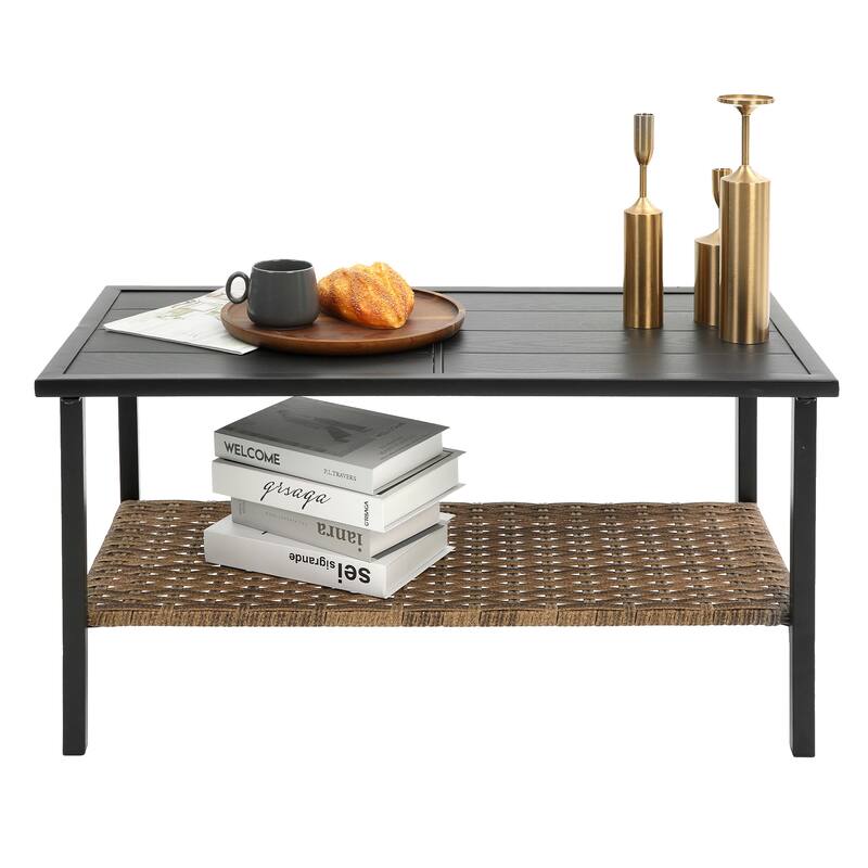 Grey Rattan Wicker Patio Dining Sofa Set with Cushion