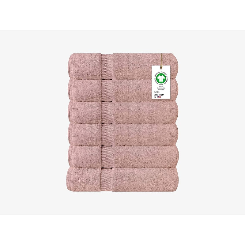 Delara Organic Cotton Feather Touch Wash Cloth, Quick Dry, GOTS Certified, 650 GSM, Pack of 6, 13"X13"