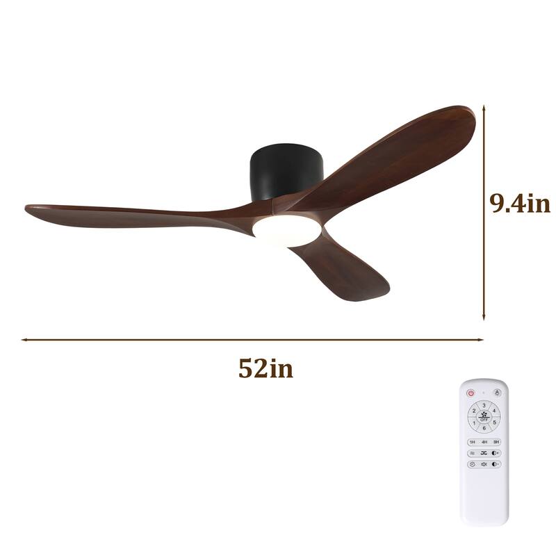 52" Ceiling Fan with Light and Remote Control, Reversible DC Motor
