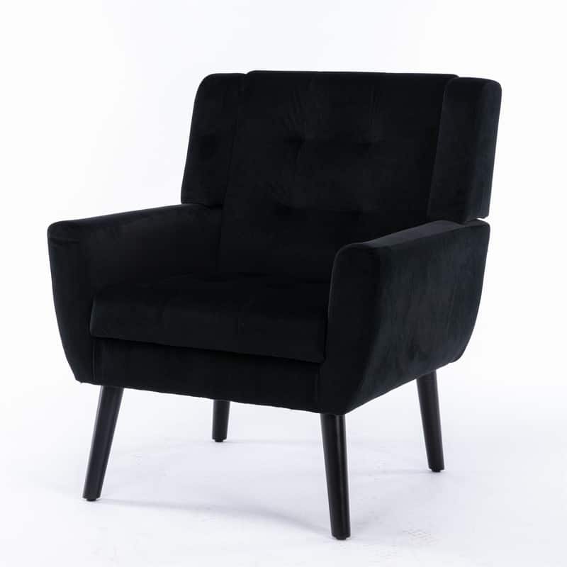 Modern Soft Velvet Material Ergonomics Accent Chair Living Room Chair Bedroom Chair Home Chair with Black Legs for Indoor Home