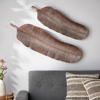 Lyerly Indoor Aluminum Handcrafted Leaf Wall Decor Set by Christopher Knight Home