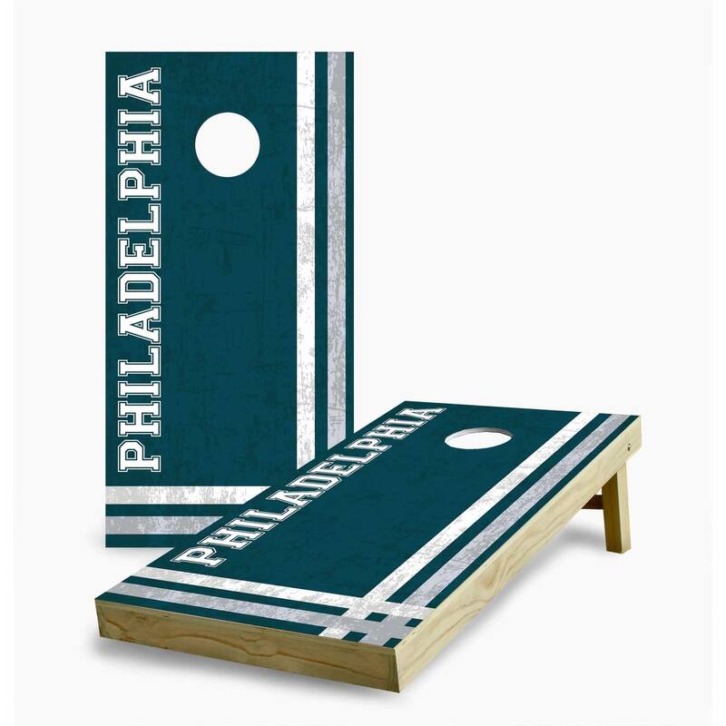 Philadelphia Eagles Multi Stripe Cornhole Game (Choose Wraps or Boards) - 2x4 Boards (24" x 48") - Include Carrying Case