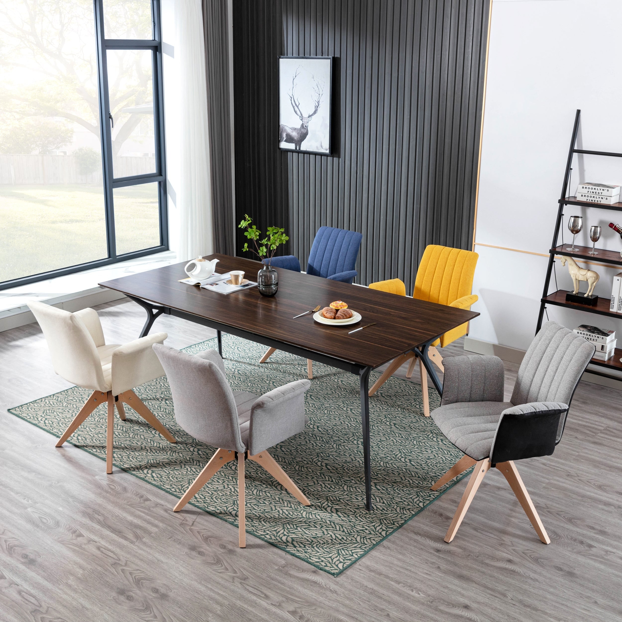 Fabric swivel sales dining chairs
