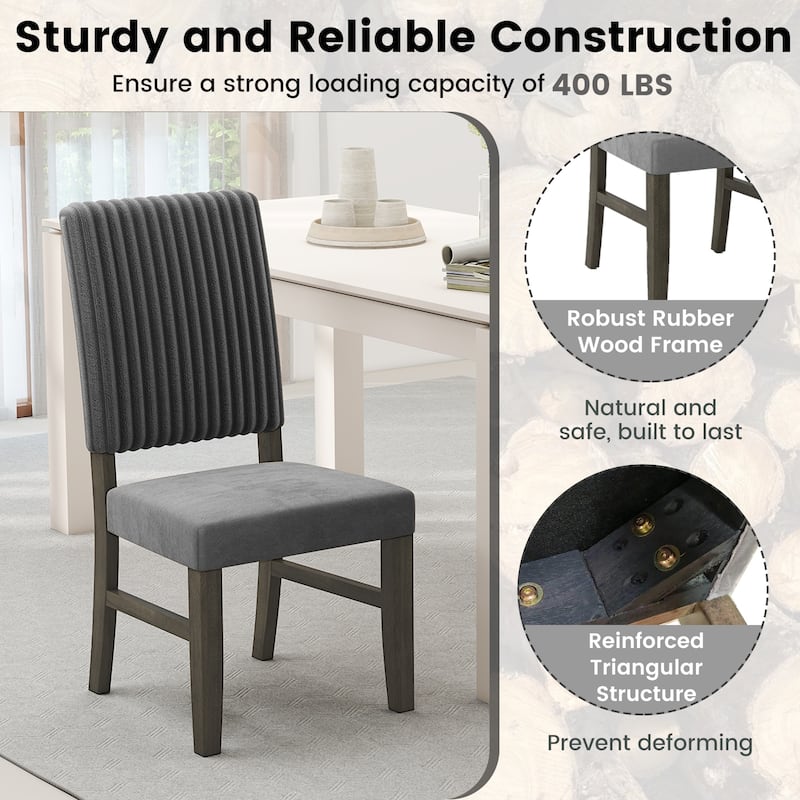 Grey Black Velvet Dining Chairs Set with High Backrest Ergonomic Comfort Cushioned Seating - 20" x 23.5" x 40"