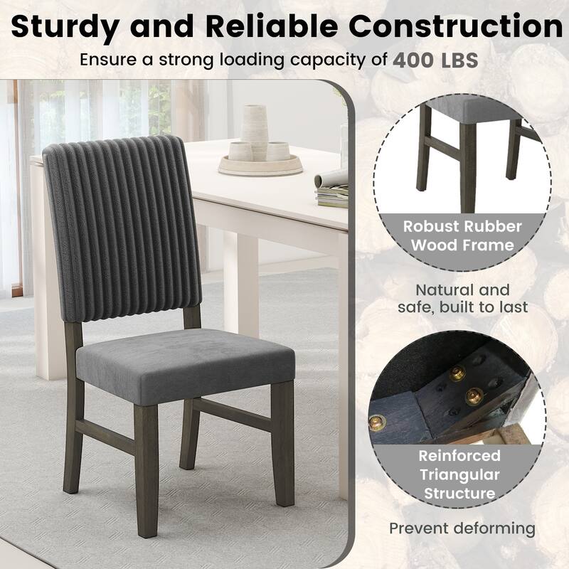 Gymax Dining Chair Set of 2 Mid-Century Modern Velvet Fabric