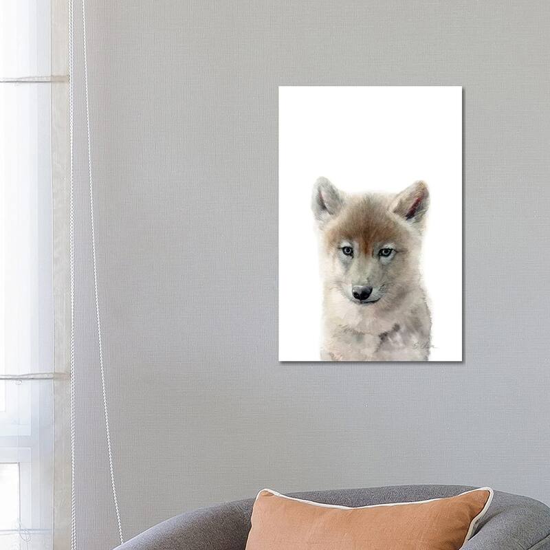 iCanvas "Baby Wolf" by Watercolor Luv Canvas Print - 26x18x1.5