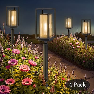 C Cattleya Black Solar LED Outdoor Path Lights