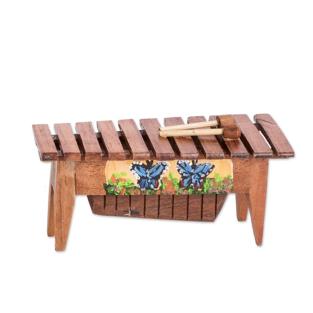 Novica Handmade Butterfly Rhythm Wood Figurine