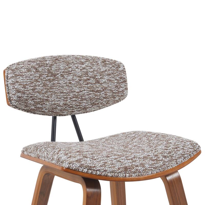 Fox Mid-Century Bar Stool, Upholstered Counter Height Chair with Bentwood Legs