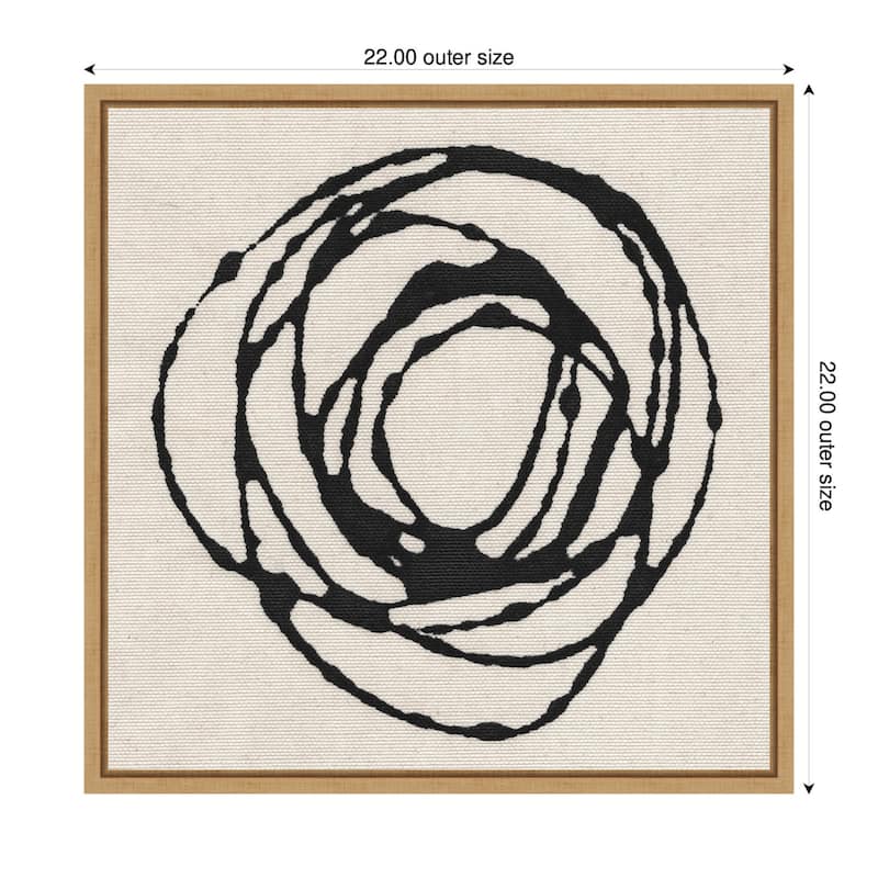 Kate and Laurel Sylvie Flowing Circle Abstract Framed Canvas by The Creative Bunch Studio