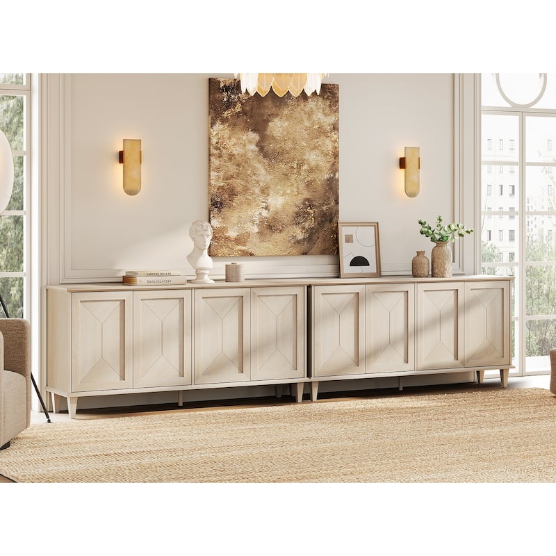 Large Buffet Cabinet with Handcrafted Pop-Up Doors for Dining Room