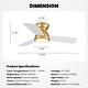 preview thumbnail 3 of 28, 32" Smart Gold & White Flush Mount Dimmable Ceiling Fan - 32''