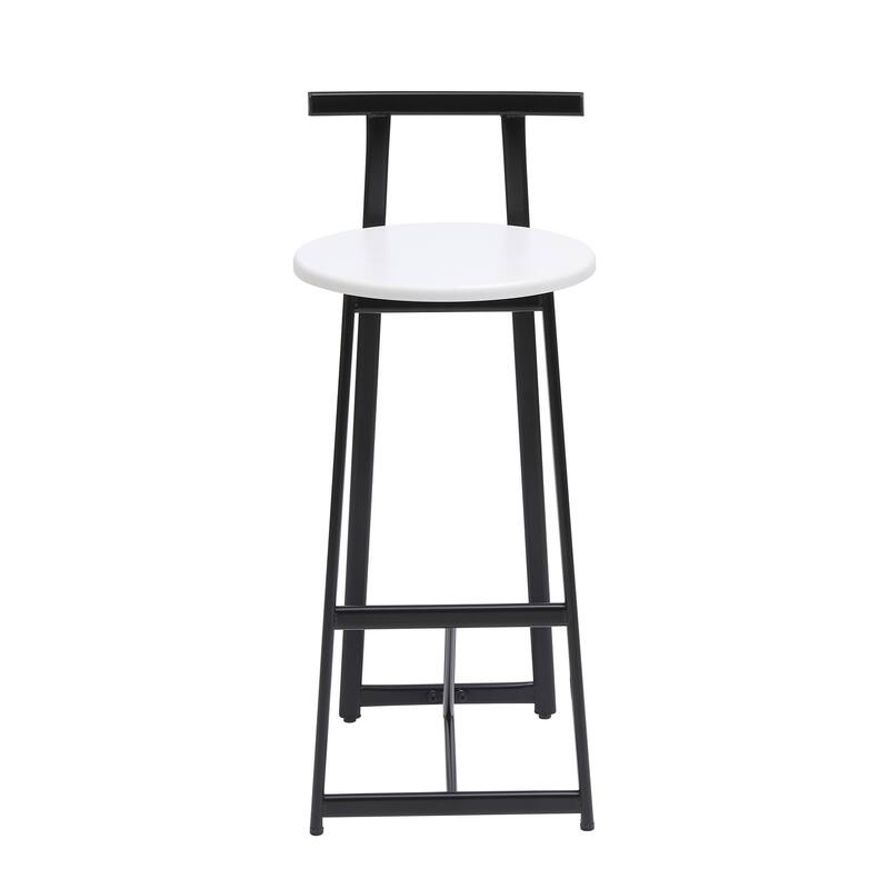 Bar Stools Kitchen Island Bar Chairs Set Of 3 Metal Counter Barstools With Backrest